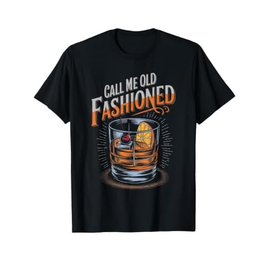Call Me Old Fashioned Retro Cocktail Design T-Shirt, Men, Black, Small