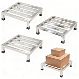 Yunlake 3 Packs Dunnage Rack 13.8x13.8x4inch Stainless Steel Dunnage Racks Commercial Food Service Storage...