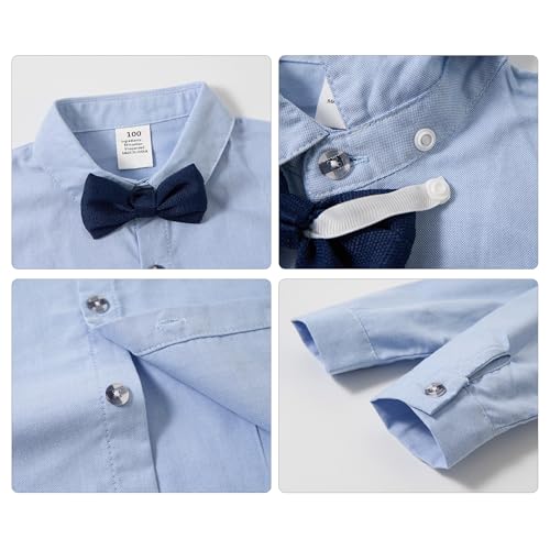 Image of Volunboy Toddler Suit Boys Formal Wedding Guest Dress Outfit | graduation dress clothes, gentleman ring bearer bowtie outfit, back-to-school pants set, birthday photoshoot dressy outfit