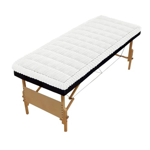 KIDOACOW Plush Massage Table Pad Ultra Soft and Comfortable Massage Table Cushion Non-Slip Washable Lash Bed Pad for Spa/Beauty/Physiotherapy (Cream 71X28 inch)