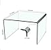 Glass End Tables Living Room Sofa Beside Table Patio Outdoor Side Table (Clear-U)