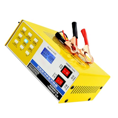 TOPPERFUN 24v Caricabatterie Per Auto Intelligente Caricabatteria Tecnologia Riparazione Pulsata Mantenimento Batteria Per Auto Camion e Alta Potenza Giallo