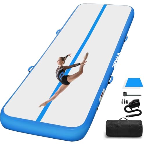 PPXIA Gymnastikmatte Air Matte Track 3M 4M 5M 6M 10/20CM Höhe, Turnmatte Tumbling Matten mit Komplettes Zubehör, Aufblasbar Gymnastik Matten für zuhause Outdoor Yoga