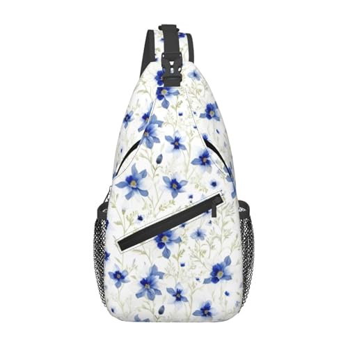 Mochila bandolera con estampado floral para senderismo y viajes miniatura 1