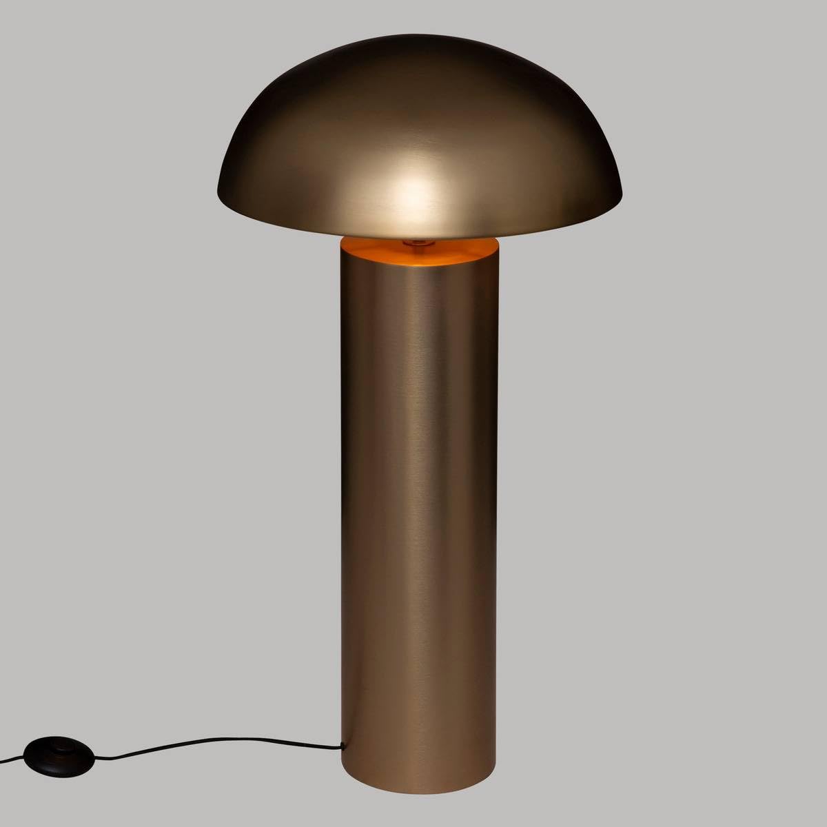 Atmosphera - Lampadaire Droit Champi en Acier - Doré - H 97cm - Secteur - Douille E27 - Style Rétro et Design - Idéale Chambre, Salon, Bureau - 40W Max