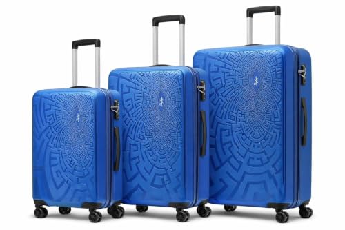 Image of Skybags Set of 3 Hard Suitcase (55+67+77 cm), Black (E.Blue) | Cabin + Medium + Large, 8 Spinner Wheels, Light Weight, 5 Years International Warranty