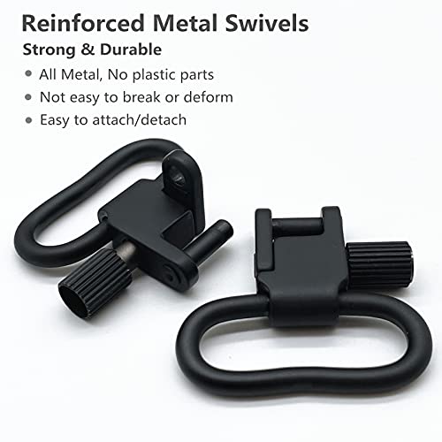 Image of Sling Swivel Sling Mount, Two Point Sling Swivels Attachment Clips, 1 1.25 1.5 in Metal Gun Sling Swivels for Rifle and Shotgun
