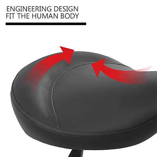 Saddle Stool Chair with Back Ergonomic Rolling Esthetician Seat for Salon Tattoo Shop Spa Facial lash Home Dentist Clinic Esthetician Chair(with Back Support, Black)