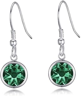 Green Crystal Drop Earrings Created with Zircondia® Crystals