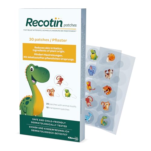 Novokill Recotin After Bite Kit | 30X Mosquito Patches And After Bite Cream | Holiday Essentials For Kids | Insect Bite Relief Cream And Mosquito Patc