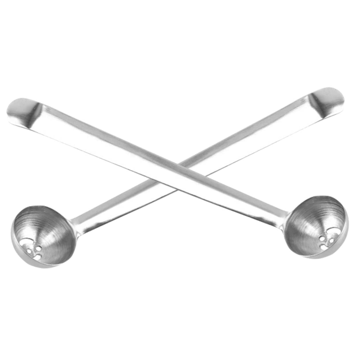 ABOOFAN 2Pcs Stainless Steel Olive Spoon Slotted Serving Spoon for Jar Straining Long Handle Tool for Home Cafe Bar and Parties and Easy to Use