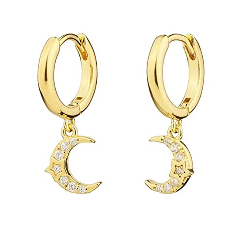 Boucles d'oreilles pendantes étoile et lune pour sublimer vos tenues de soirée et mariages