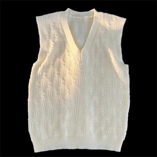 Men's Cotton Twisted Stripe Knit V-Neck Sleeveless Sweater Vest Casual Solid Color Pullover Tops3