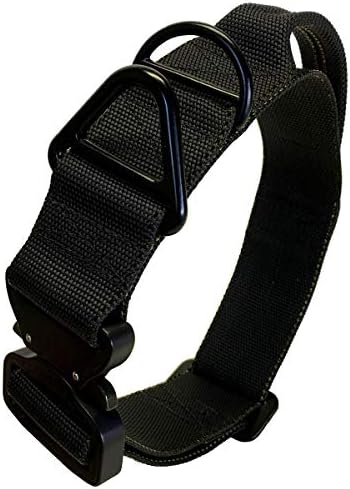 Miles Tactical Dog Collar with Heavy Duty Cobra Buckle for Large Dogs K9 Military Dog Collar Made in USA