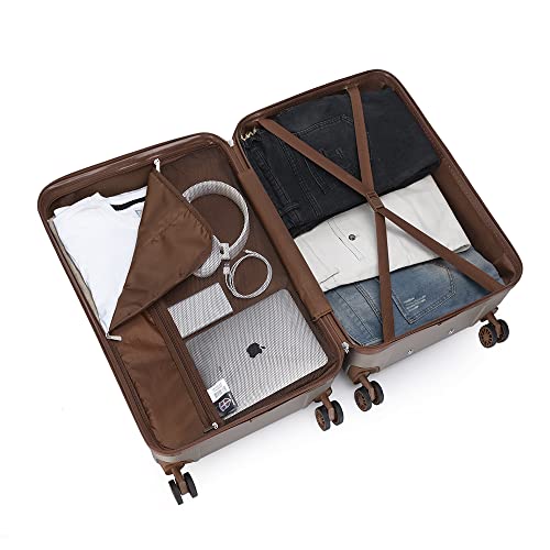 Kit Mala de Viagem Swissport ABS Giratória 360° Executiva (Dourado)