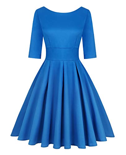 Image of MINTLIMIT Women's 1950s Retro Vintage Cocktail Party 3 /4 Sleeve Swing Dress