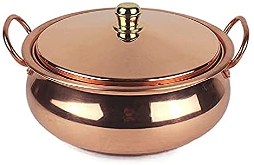 BERTY·PUYI Pentola Calda in Rame Fatta A Mano Pentola per Zuppa Ristorante per La Casa Pentola in Rame Pentola Tradizionale Domestica di Grande capacità per Piano Cottura A Gas E A Induzione-18 cm