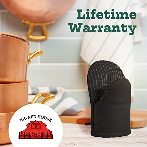 Big Red House Mini Oven Mitts, Made With Recycled Cotton Infill, 480 F Heat Resistant, 1 Pair Black #TOP6