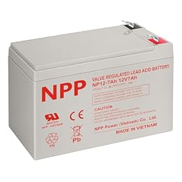 NPP 12V 7Ah Rechargeable AGM Battery, 6FM7 F1 Terminal 12Volt Small UPS Batteries Replacement for UB1270, Alarm Systems, Emergency Lights, Ride-on Toys, Verizon Fios Box