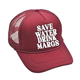 Sombrero de camionero de bebida de agua, sombrero de cerveza de tequila de moda vintage divertido lindo país gráfico sombrero de cerveza mujeres hombres gorra atlética