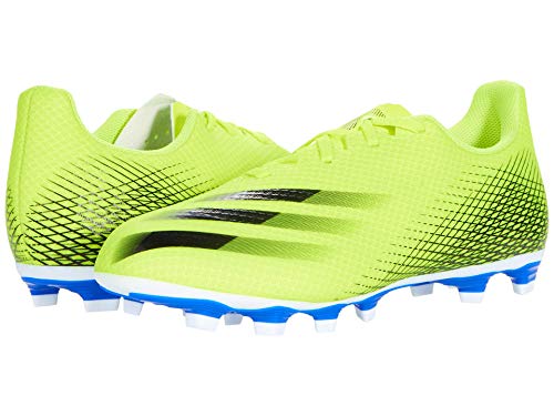 Image of adidas Men's X Ghosted.4 Firm Ground Soccer Shoe, Solar Yellow /Black /Team Royal Blue, 13