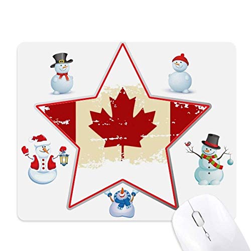 Tapis de souris Noël Canada et bonhomme de neige festif pour bureau