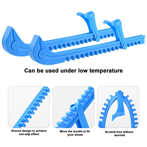 Cosmos 2 Pieces Ice Skate Guards Hockey Shoe Blade Covers Hockey Skates Blade Guards Ice Skating Protector Ice Hockey Equipment With Adjustable Buckle For Ice Skating, Figure Skates, Hockey (Blue) #TOP1