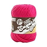 Lily Sugar 'N Cream  The Original Solid Yarn - (4) Medium Gauge 100% Cotton - 2.5 oz -  Hot Pink  -  Machine Wash & Dry