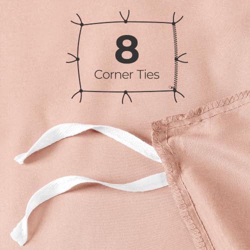 Image of Duvet Cover King, 3 PC Cotton Like Polyester with Zipper Closure, Tea Pink