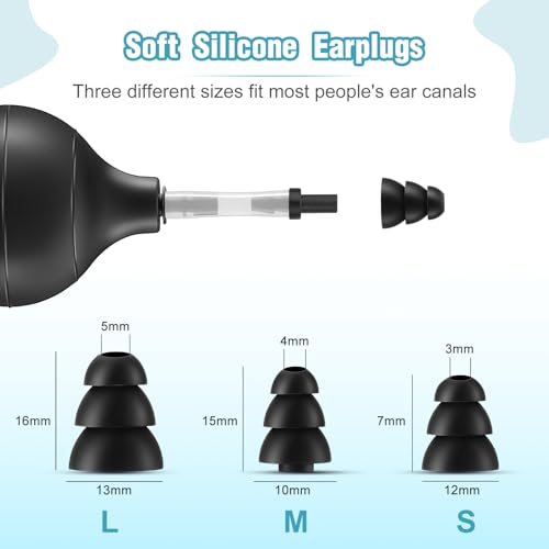 Ear Pressure Relief Suction Device, Migraine and Headache Relief Products, Airplane Ear Pressure Relief Through Inner Ear Pressure Balance, Reduce Tension & Tinnitus Relief with 3 Sizes of Earplugs — view 5