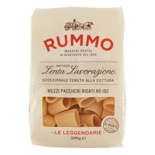 PASTA RUMMO 500 GR MEZZI PACCHERI RIGATI N° 152 LE LEGGENDARIE PASTIFICIO RUMMO FORMATI SPECIALI