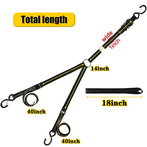 Spare Wheel Strap, Adjustable Ratchet Spare Tire Tie Down Straps Over The Wheel for UTV, ATV, PWC,Trailers Truck Bed Roof Rack Spare Tire Mount with Soft Loop Straps