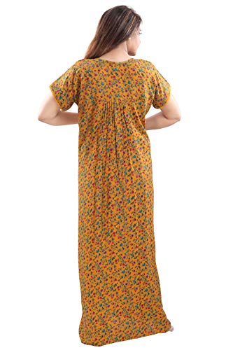 Image of Soulemo Women's Cotton, Rayon & Polyester Printed Maxi Nighty (Alpine) 861