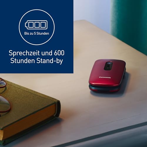 Panasonic KX-TU446EXR 2G Seniorenhandy ohne Vertrag (SOS-Notruftaste, Stoßfest, Sprachverstärker,...