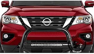 Black Horse Max Beacon Bull Bar No Skid Plate Black Compatible with 2013-2021 Nissan Pathfinder-MAB-NIA1802B
