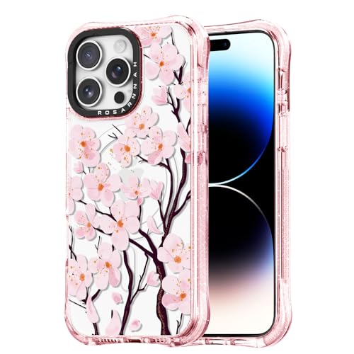 Rosarnnah for iPhone 14 Pro Max Case Aesthetic Pink, Cherry Blossom
