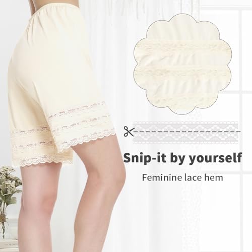 Image of MANCYFIT Half Slip Shorts Culotte for Women Split Skirt Lace Pettipants Snip 7-9 inch Inseam