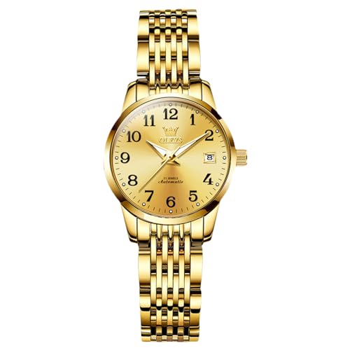 RORIOS Reloj Señoras Mecánico Relojes de Pulsera Elegante para Mujer Reloj Minimalista Automático Reloj Moda Acero Inoxidable Reloj Luminoso Calendario Oro RORIOS Reloj Señoras Mecánico Relojes de Pulsera Elegante para Mujer Reloj Minimalista Automático Reloj Moda Acero Inoxidable Reloj Luminoso Calendario Oro