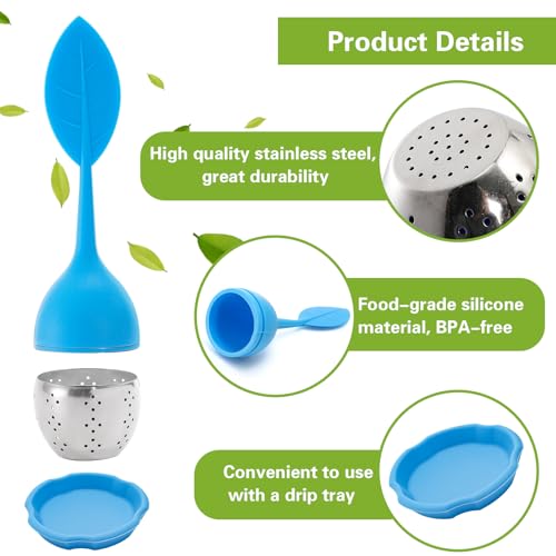 Bekith 7-Pack Silicone Tea Infuser with Drip Tray