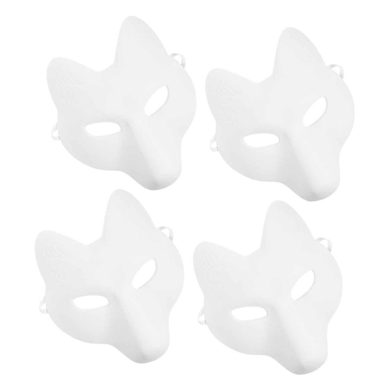 TOYANDONA 4pezzi Maschere Per Maschere Paintable Per Halloween e Comfort e Regolabilità Per Decorazioni e Costumi