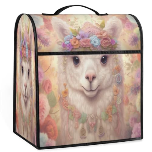 Coffee Maker Cover Vintage Flower Alpaca Kitchen Appliance Covers Small Appliance Covers Blender Cover Juicer Cover Dust Covers for Kitchen Appliances with Top Handle and Pockets,Washable,C748
