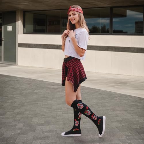 Image of SocksKnee Women Multi-Pack Colorful Variety Design Assorted Activewear Knee-High Stocking Socks, 9-11