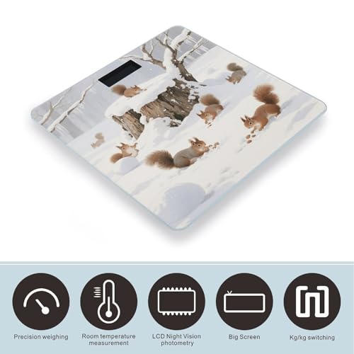 Báscula digital de baño con pantalla LED y vidrio templado miniatura 3