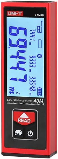 UNI-T Bluetooth Laser Distance Measuring Tool 135Ft, Digital Rechargable Electronic Measure Laser Distance Meter App for Drawing, M/Inch/Ft Area/Volume/Pythagoras LM40B