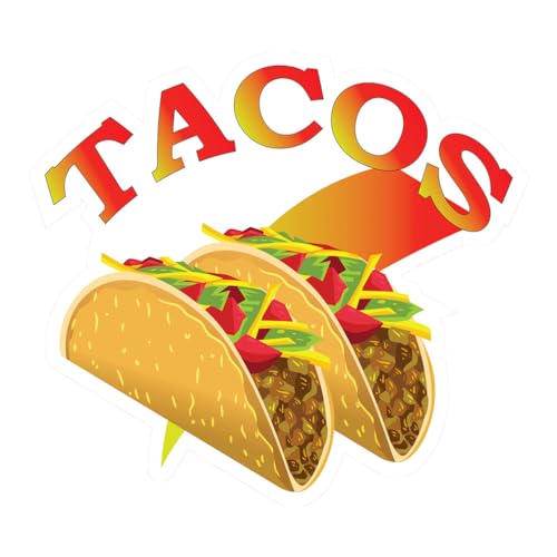 Custom Food Truck Decals Tacos Guacamole and Beef Food and Beverage Concession Concession Sign 10 in on Longest Side Design Only