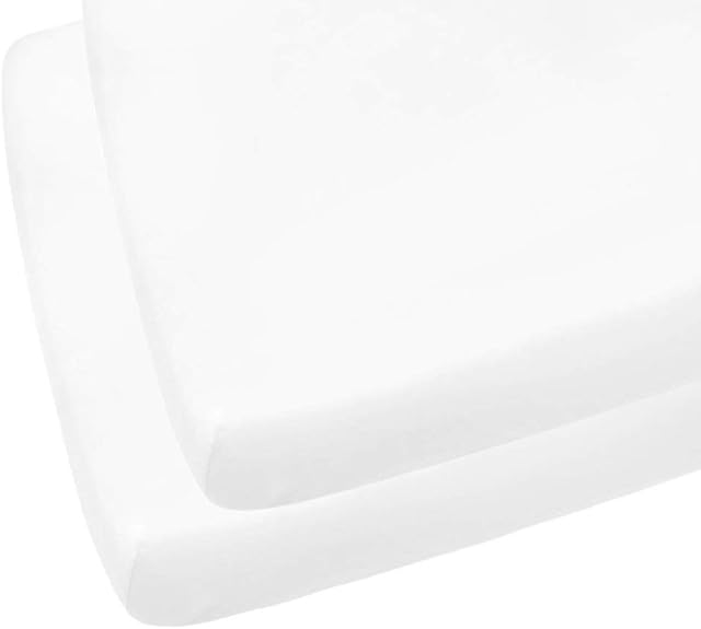 2 x Cot Bed Fitted Sheets 100% Cotton 200 Thread Count 12 Colours, Cot Bed 70 x 140 CM - White