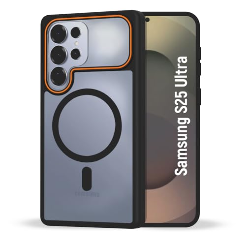 Image of AIBEX Protective Magnetic Case for Samsung Galaxy S25 Ultra 5G | Slim Protective Back Cover with Camera Lens Protection, Strong Magnetic Support & Anti-Slip Grip|Military Grade Drop Protection- Black