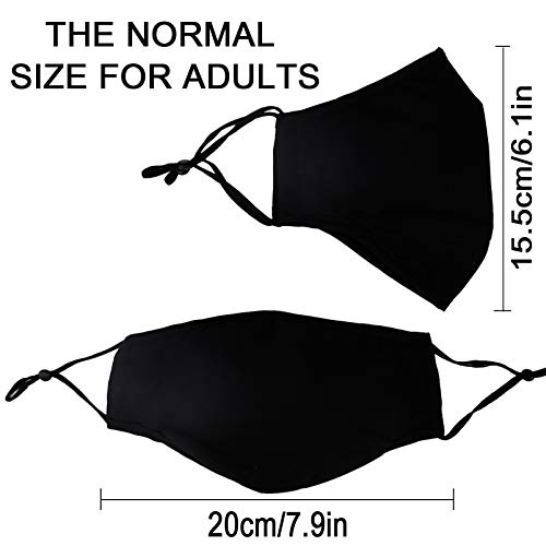 Plain Cotton Reusable Face Mask For Women Men Washable Breathable Designer Cloth Fabric Madks Nose Cover Adjustable Gift Stretchy Facemask Daughter Girlfriend Wife Her Husband Mom Cute Sport Black #TOP1