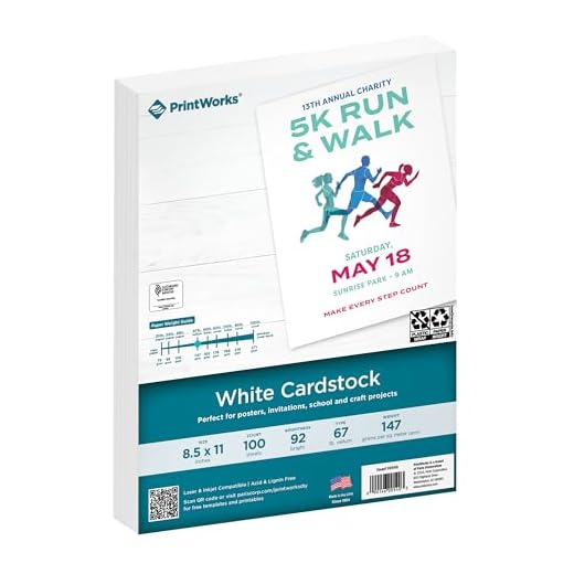 Printworks White Cardstock, 67 lb, 92 Bright, FSC Certified, Perfect for School and Craft Projects, 8.5 x 11 Inch, 100 Sheets (00540)