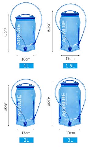 AONIJIE Faltbare 1L/ 1.5L/ 2L/3L Trinkblasen Wasserbeutel PEVA Hydratation Blasen für Camping Wandern Reiten und Klettern – Bild 3